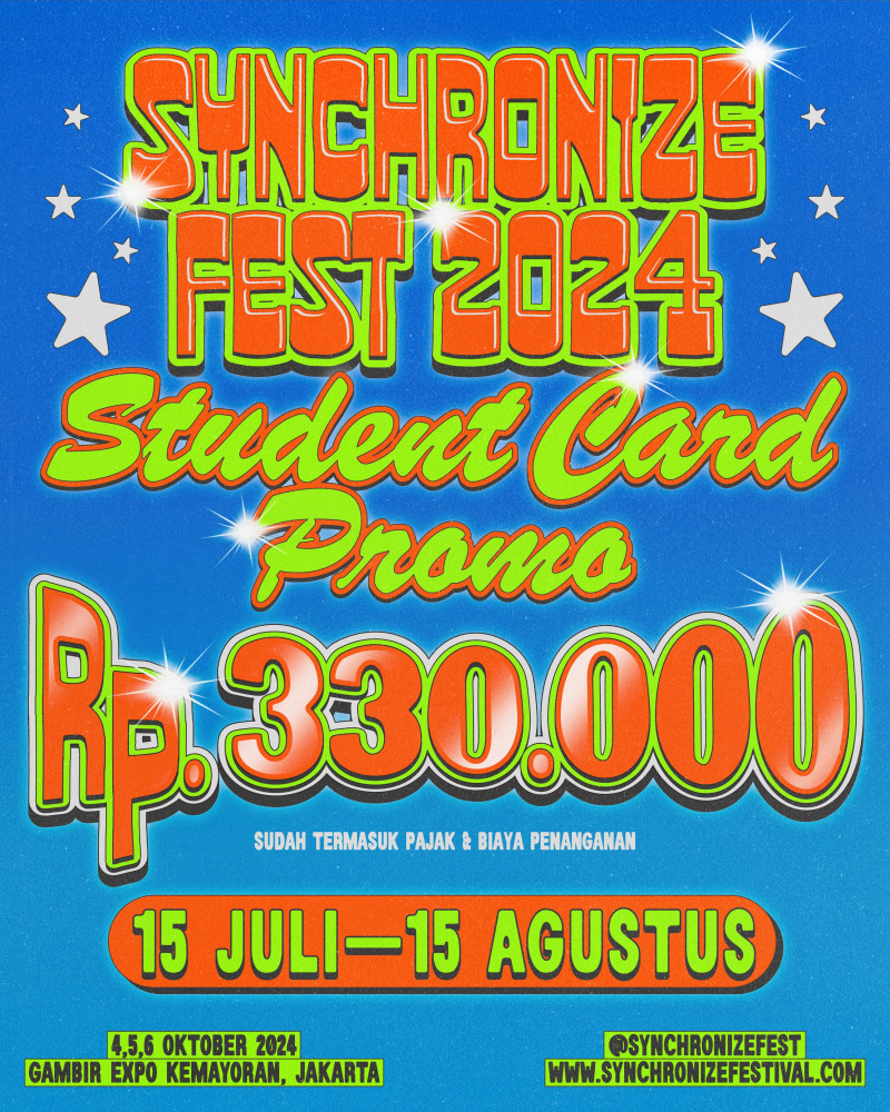 Menuju Perhelatan Synchronize Fest 2024: Promo Tiket Student Card Kembali Digelar